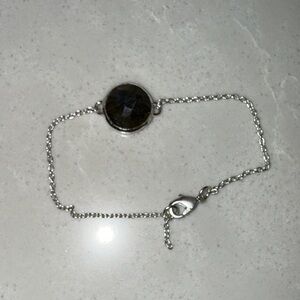 Silver Chain Bracelet with Stone